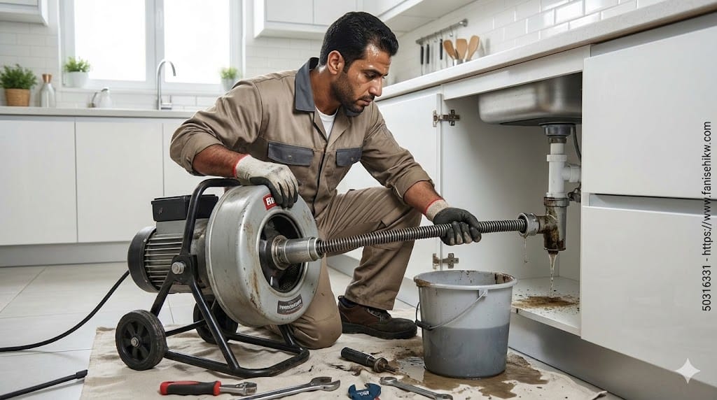 استخدام ماكينة السبرنج لضمان نجاح تسليك مجاري مطابخ العديلية